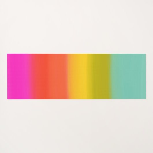 水カラフル色の明るい虹のストライプ名前 ヨガマット (裏面(横))