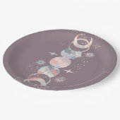 水カラフル色の月 ペーパープレート (アングル)