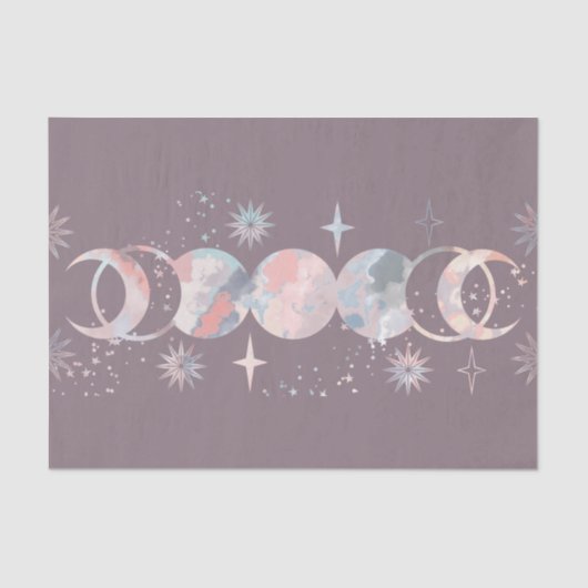 水カラフル色の月 薄葉紙 (正面)