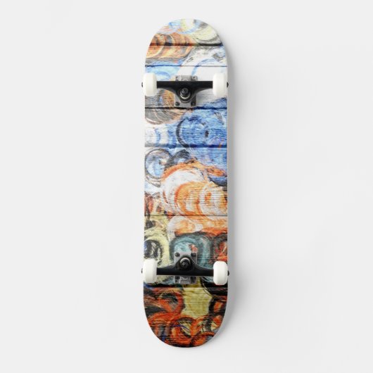 水カラフル色の木材抽象芸術 スケートボード (正面)