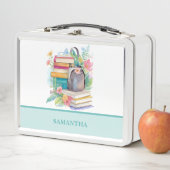 水カラフル色の本とバックパック メタルランチボックス (インサイチュ)