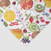 水カラフル色の果物とハーブ柄 薄葉紙 (詳細)