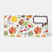 水カラフル色の果物とハーブ柄 SAMSUNG GALAXYケース (裏面横)