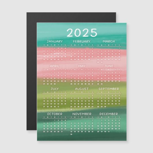 水カラフル色の横線2025 (正面/裏面)