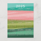 水カラフル色の横線2025 シーズンポストカード (正面)