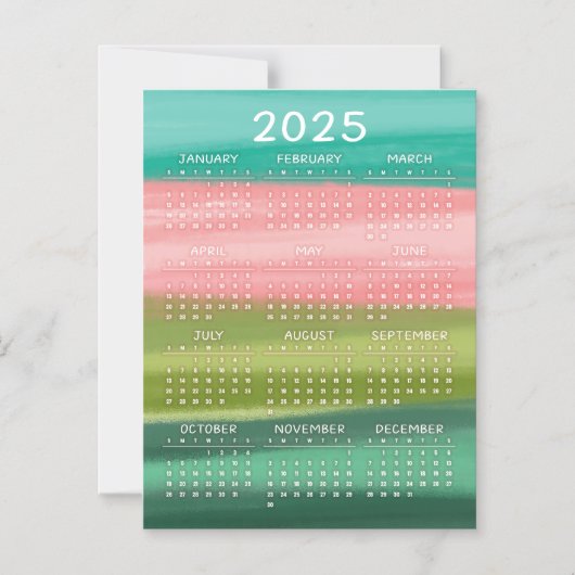 水カラフル色の横線2025 マグネット招待状 (正面)