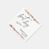 水カラフル色の牧草野縁ど花 スタンダードカクテルナプキン (角)