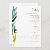 水カラフル色の結婚詳細 招待状 (正面/裏面)