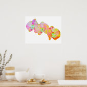 水カラフル色の絵を描蘭 ポスター (キッチン)