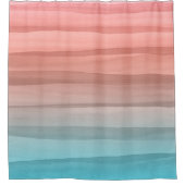 水カラフル色の線のパターン勾配 シャワーカーテン (正面)