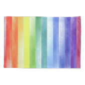 水カラフル色の縦虹のパターン | 枕カバー (裏面-左)