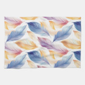 水カラフル色の羽 キッチンタオル (横)