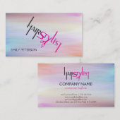 水カラフル色の背景と文字デザイン 名刺 (正面/裏面)