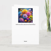 水カラフル色の花おばあちゃんの誕生日 カード (裏面)