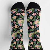 水カラフル色の花のシームレスなパターン ソックス (上部)