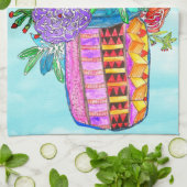 水カラフル色の花びらキッチンタオル キッチンタオル (折り畳み)