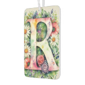 水カラフル色の花モノグラパーソナライズされたム カーエアーフレッシュナー (左)