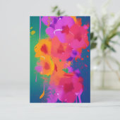 水カラフル色の花明るい赤紫色オレンジ緑 サンキューカード (スタンド正面)