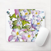 水カラフル色の花束オダマキ（植物）と緑 マウスパッド (マウス)