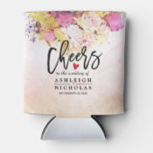 水カラフル色の花結婚の応援 缶クーラー (正面)