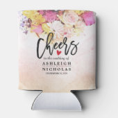 水カラフル色の花結婚の応援 缶クーラー (裏面)