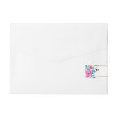 水カラフル色の花結婚の枠 ラップアラウンド宛名ラベル (裏面)