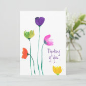 水カラフル色の花考えのYouカード サンキューカード (スタンド正面)
