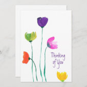 水カラフル色の花考えのYouカード サンキューカード (正面/裏面)