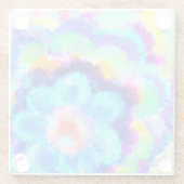 水カラフル色の花 ガラスコースター (裏面)