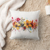 水カラフル色の花 クッション (ブランケット)