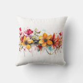 水カラフル色の花 クッション (裏面)