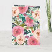 水カラフル色の花 |ハッピーバレンタインデー カード (裏面)