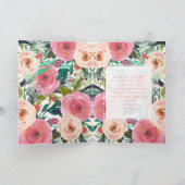 水カラフル色の花 |ハッピーバレンタインデー カード (内部)