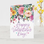 水カラフル色の花 |ハッピーバレンタインデー カード (黄色い花)