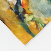 水カラフル色の花 フリースブランケット (角)