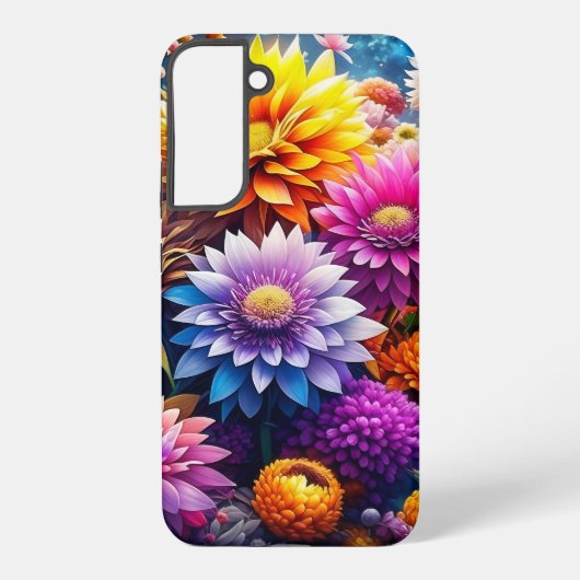 水カラフル色の花 SAMSUNG GALAXYケース (裏面)