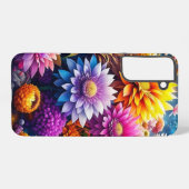 水カラフル色の花 SAMSUNG GALAXYケース (裏面横)