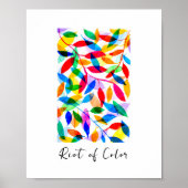 水カラフル色の落下離れカスタム ポスター (正面)
