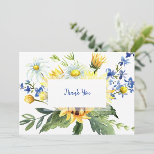 水カラフル色の葬儀ありがとうご名前メッセージ サンキューカード (スタンド正面)