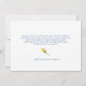 水カラフル色の葬儀ありがとうご名前メッセージ サンキューカード (裏面)