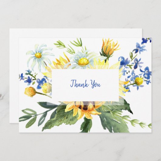 水カラフル色の葬儀ありがとうご名前メッセージ サンキューカード (正面/裏面)