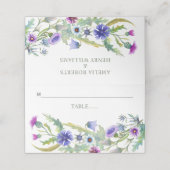 水カラフル色の野結婚花の護衛 プレイスカード (外部開封)