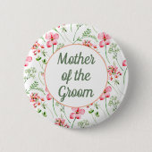 水カラフル色の野花の母の新郎 缶バッジ (正面)