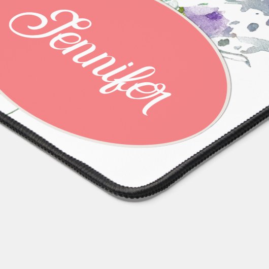 水カラフル色の野花パーソナライズされた デスクマット (コーナー)