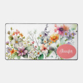 水カラフル色の野花パーソナライズされた デスクマット (正面)