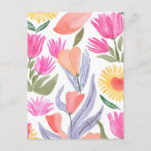 水カラフル色の野花 | 手絵を描 ポストカード (正面)