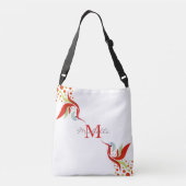 水カラフル色の鳥モノグラムパーソナライズされた クロスボディバッグ (裏面)