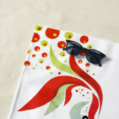 水カラフル色の鳥モノグラムパーソナライズされた ビーチタオル (インサイチュ)