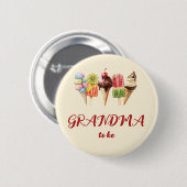 水カラフル色アイスクリーム甘いおばあちゃん – to-be 缶バッジ (正面&裏面)