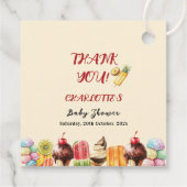 水カラフル色アイスクリーム甘い赤ちゃんシャワー フェイバータグ (裏面)